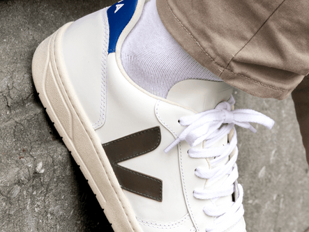 VEJA V-10 Leather “Kaki Indigo” - Fields